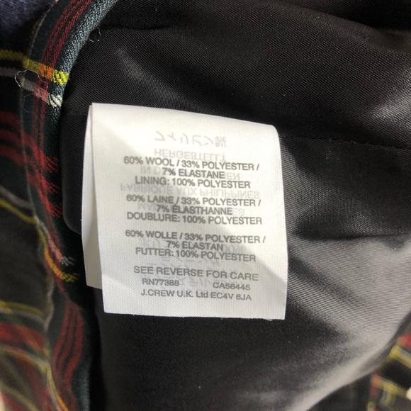 J Crew Martie Wool Pants Steward Plaid Red Black - Picture 8 of 8